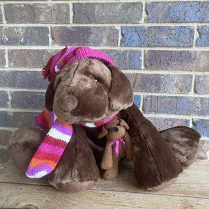 Commonwealth Toys Nutmeg Holiday Dog and Pup 2004 Gottschalk 100th anniversary